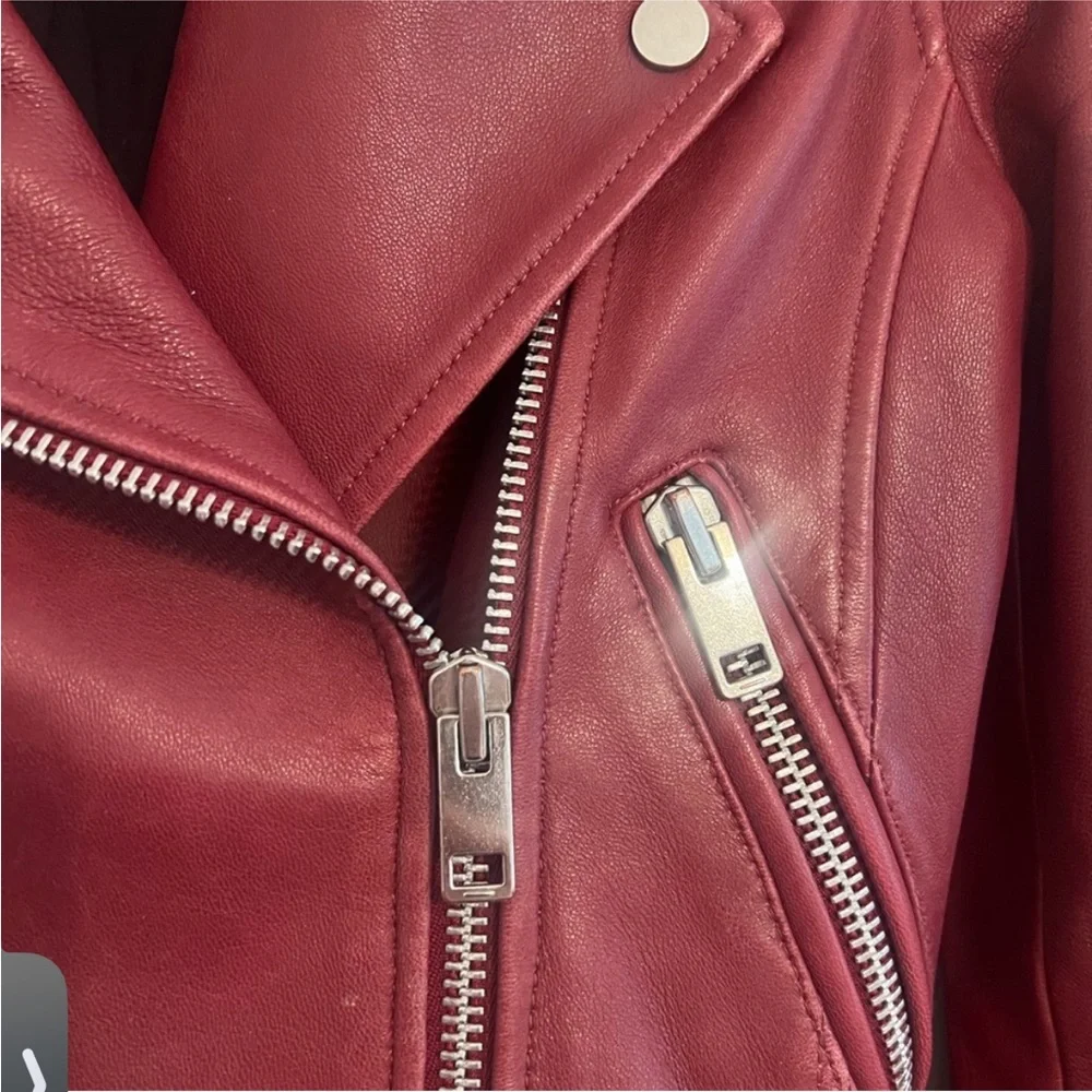 Walter Baker Lamb Leather Burgundy Jacket - Picture 8 of 11